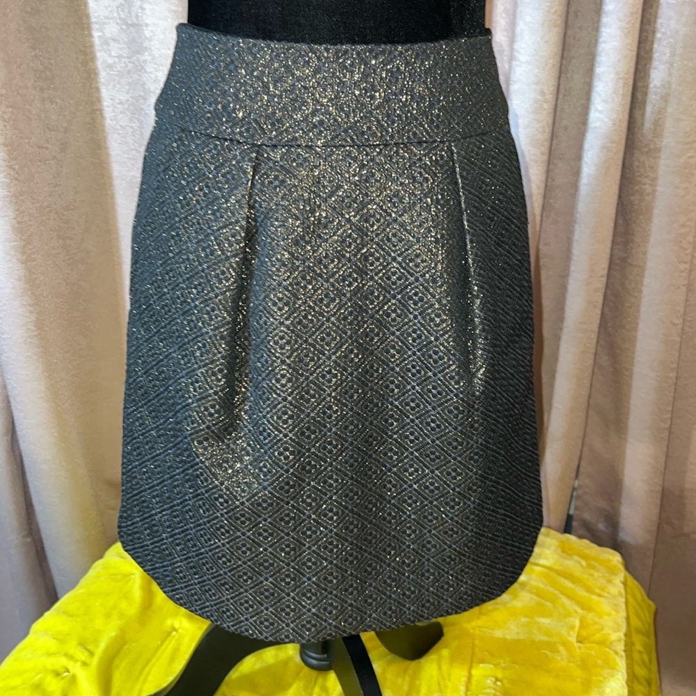 Loft Size 00 Metallic A Line Mini Skirt